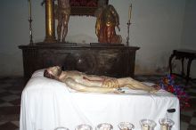 Christ laid out on Good Friday.