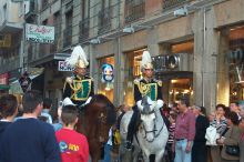 We found out that the first procession of each day is lead by these riders/horses.  We did not find out why.